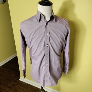 Touch By Ballin Men's Gray Check Dress Shirt Size Medium M